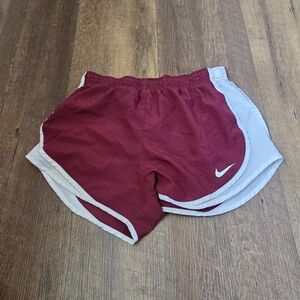 Nike Women’s Maroon Running Shorts with White Trim